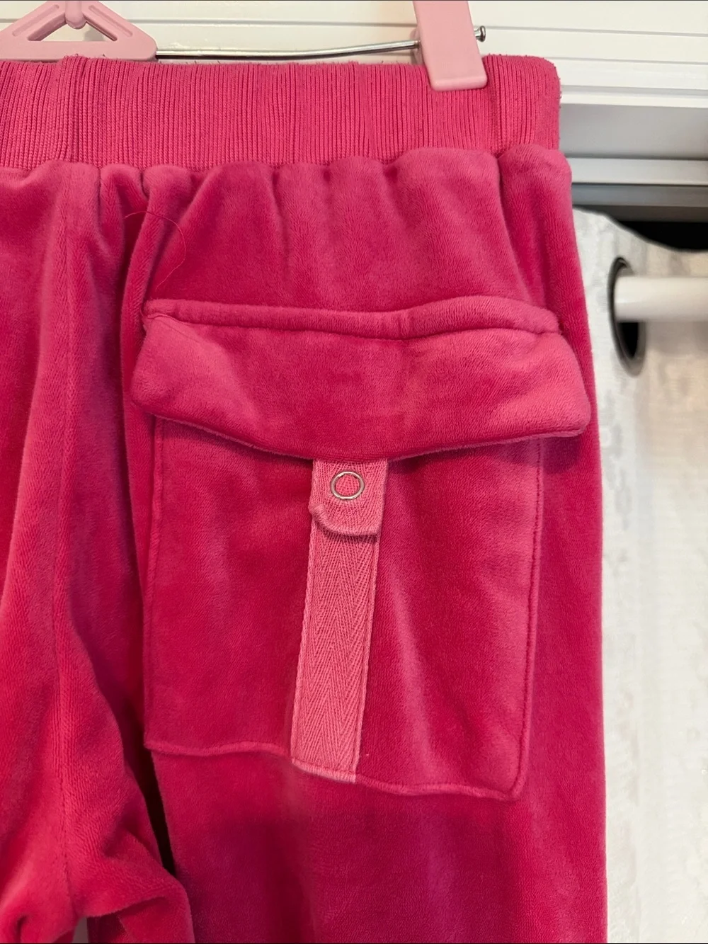 Velvet Flared Pink Track Pants